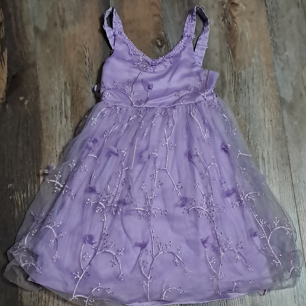 Lavender Floral Kids Dress